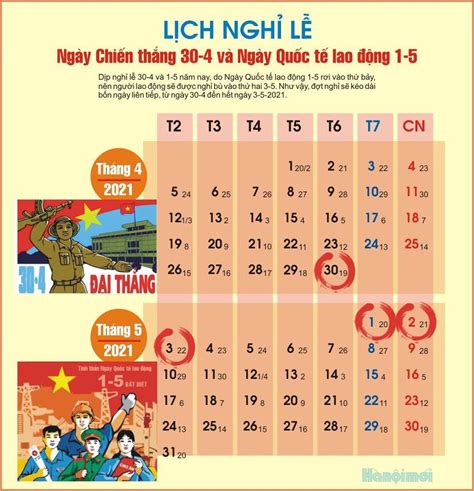 lịch nghỉ 30/4 và 1/5 năm 2024